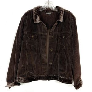 J. Jill | Brown Corduroy and Velvet Jacket